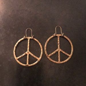 Lucky Brand Peace Sign Earrings